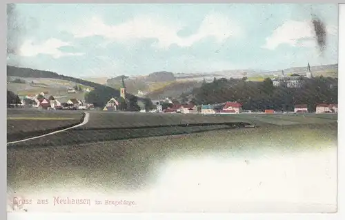 (109612) AK Gruß aus Neuhausen, Erzgebirge, Panorama, vor 1945
