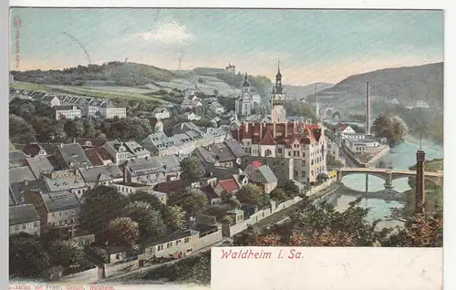 (109581) AK Waldheim, Sachsen, Panorama 1906