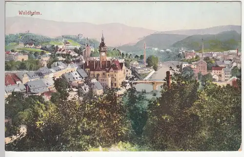 (109580) AK Waldheim, Sachsen, Panorama 1907