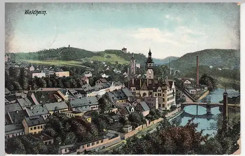 (109579) AK Waldheim, Sachsen, Panorama 1908