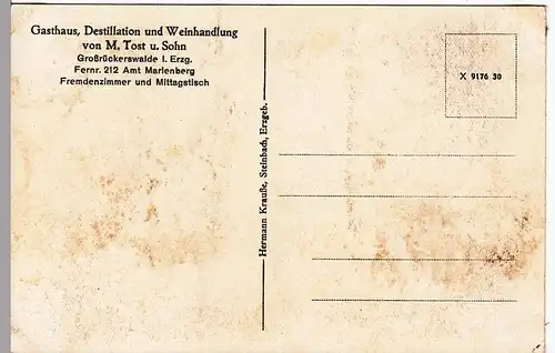 (109545) AK Großrückerswalde, Erzgebirge, Gasthaus, Kirche, vor 1945