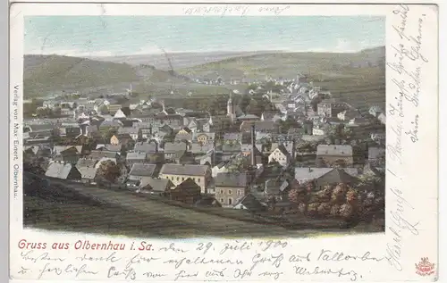 (109544) AK Gruß aus Olbernhau, Sachsen, Panorama 1900