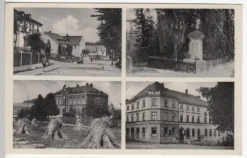 (109514) AK Neuensalz, Vogtland, Schule, Gasthof, Ehrenmal 1943