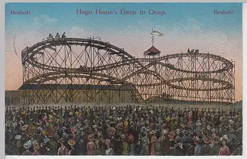 (109199) AK Hugo Haases Deep to Deep, Achterbahn, Stempel Leipzig 1913