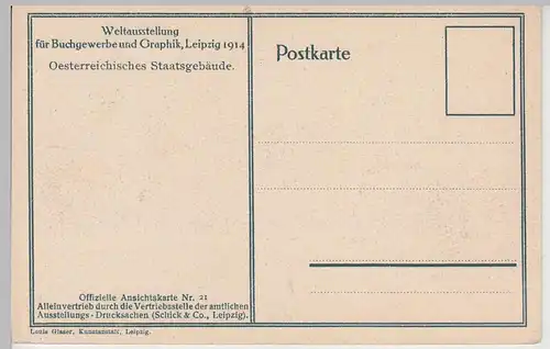 (108567) AK Weltausstellung für Buchgewerbe u. Graphik Leipzig 1914