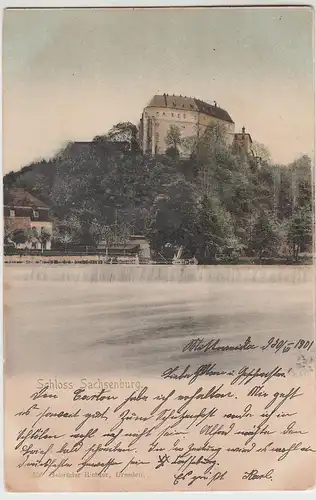 (108489) AK Schloss Sachsenburg, Frankenberg, Sachsen, Zschopau 1901