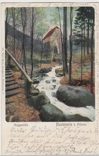 (108463) AK Keppmühle, Hosterwitz bei Pillnitz 1903