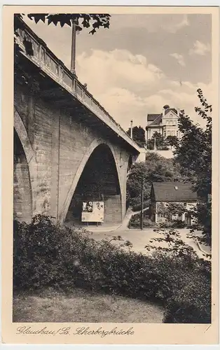 (108462) AK Glauchau, Sachsen, Scherbergbrücke, vor 1945