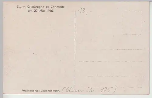 (108374) AK Fritschings Gut, Chemnitz Furth, Sturmschaden 1916