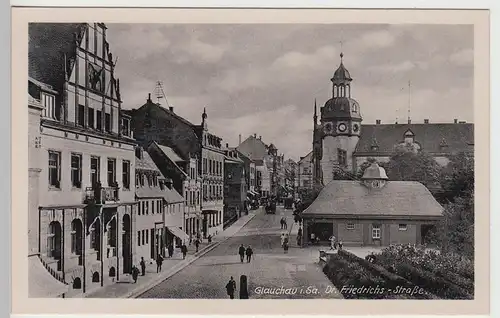 (108370) AK Glauchau, Sachsen, Dr. Friedrichs Straße, Leipziger Straße, Postamt