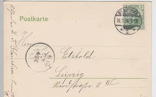 (108366) AK Glauchau, Sachsen, Gründelteich, Insel, Hedrich Säule 1904