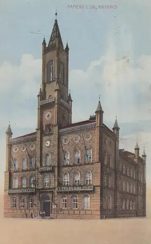 (108188) AK Kamenz, Rathaus, 1917