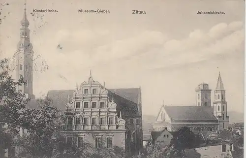 (107973) AK Zittau, Klosterkirche, Museum, Johanniskirche 1910