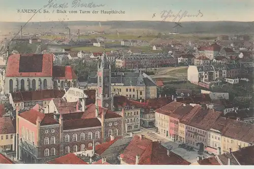(107953) AK Kamenz, Sachsen, Hotel Stern, Rathaus, Hotel zum Goldenen Hirsch, Fa