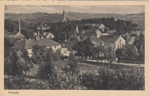 (107934) AK Kreischa, Ortsansicht mit Kirche, um 1944