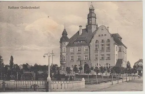 (107901) AK Großröhrsdorf, Rathaus, Sonderstempel 1926