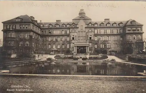 (107864) Foto AK Glauchau, Sachsen, Neues Krankenhaus 1934