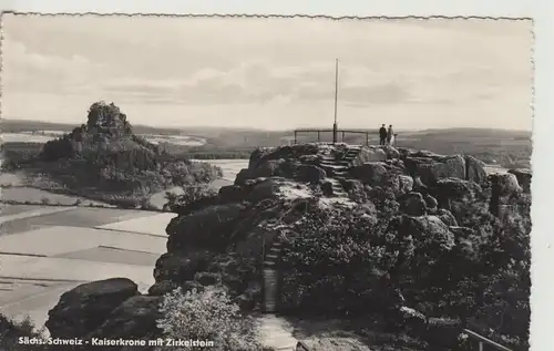 (107862) Foto AK Sächsische Schweiz, Kaiserkrone, Zirkelstein 1959