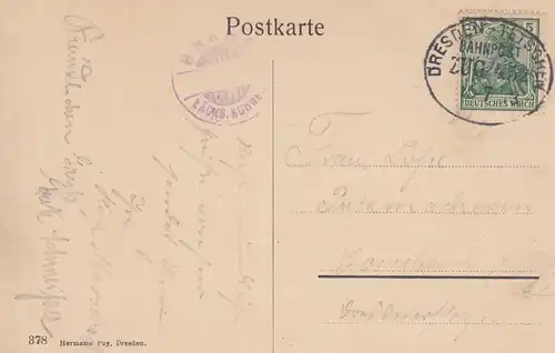 (107861) AK Brand, Sächsische Schweiz, Bahnpost 1913