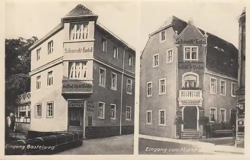 (107860) AK Wehlen, Schmucks Hotel, Gasthof Stadt Wehlen, vor 1945