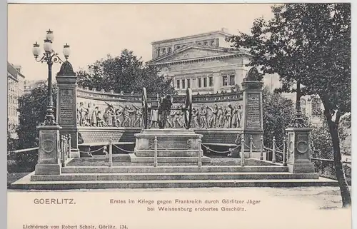 (107701) AK Görlitz, erobertes Geschütz zum Denkmal aufgestellt, vor 1945