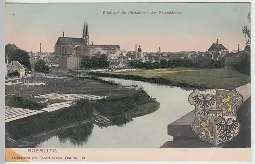 (107700) AK Görlitz, Blick a.d. Altstadt m. Peterskirche, vor 1905