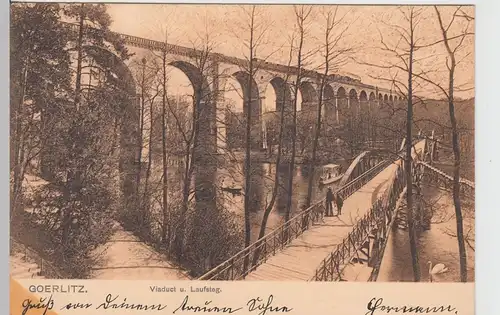 (107697) AK Görlitz, Viaduct u. Laufsteg, 1911