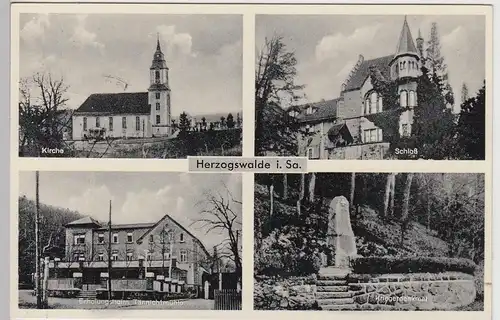 (106892) AK Herzogswalde, Sachsen, Erholungsheim Tännichtmühle, Kriegerdenkmal 1