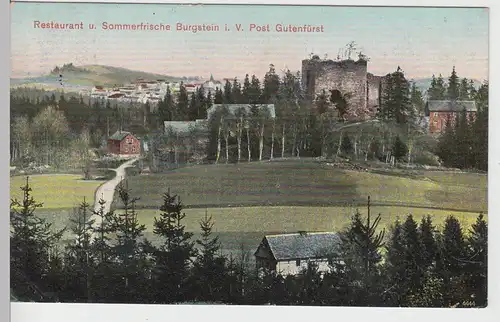 (106849) AK Burgstein, Vogtland, Kirche, Ruine 1909