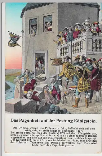 (106778) AK Sächsische Schweiz, Pagenbett a.d. Festung Königstein, vor 1945