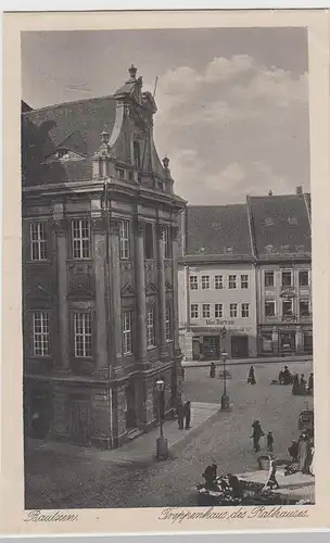 (106761) AK Bautzen, Treppenhaus des Rathauses, 1920er