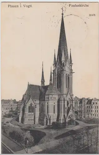 (106733) AK Plauen, Pauluskirche 1907