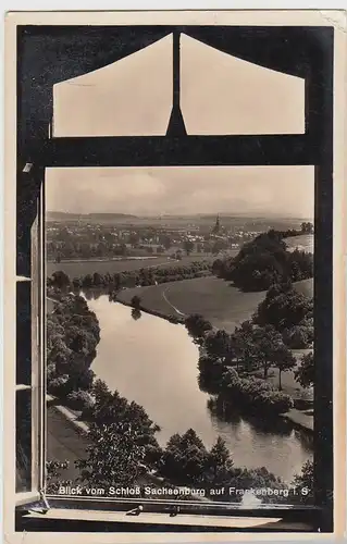 (106725) Foto AK Frankenberg i.S., Blick vom Schloss Sachsenburg, vor 1945