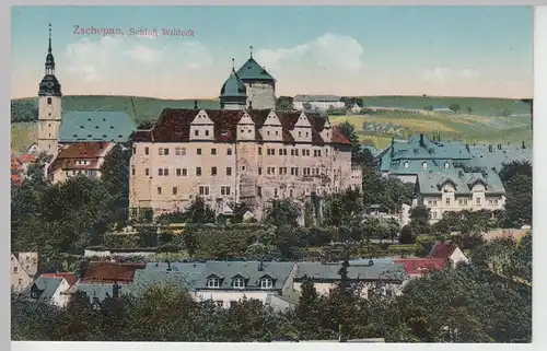 (106611) AK Zschopau, Blick zum Schloss Wildeck, 1928