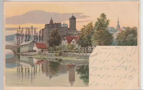 (106610) Künstler AK Zschopau, Panorama, 1899