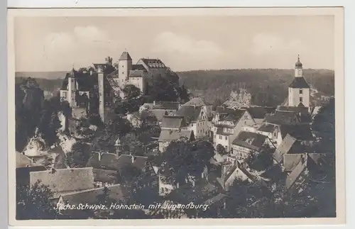 (106606) Foto AK Sächsische Schweiz, Hohnstein mit Jugendburg, 1928