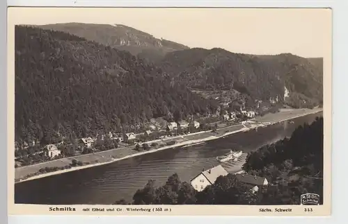 (106603) Foto AK Sächsische Schweiz, Schmilka m. Elbtal u. Gr. Winterberg, 1920/