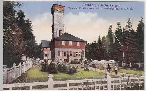 (106481) AK Annaberg i. Erz., Turm u. Unterkunftshaus a.d. Pöhlberg 1920er