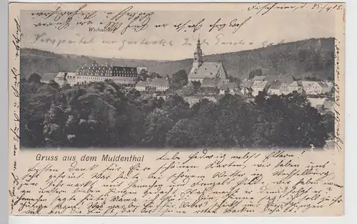 (106474) AK Gruss aus dem Muldenthal, Wechselburg 1905