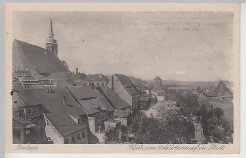 (106440) AK Bautzen, Blick vom Schülerturm auf die Stadt, 1920/30er