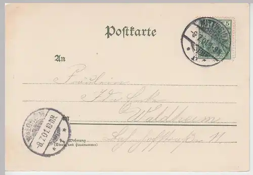 (106410) AK Gruss aus Mittweida, Partie 1901