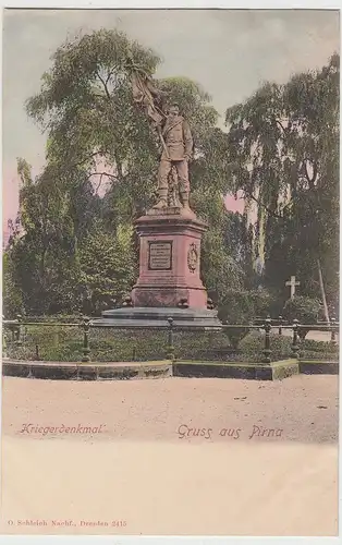 (106006) AK Gruß aus Pirna, Kriegerdenkmal, bis 1905