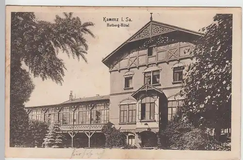 (105326) AK Kamenz i.Sa., Hutberg Hotel, 1919