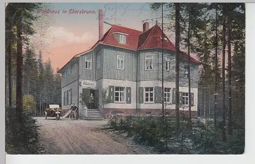 (105282) AK Ebersbrunn, Waldhaus, Bahnpost 1919