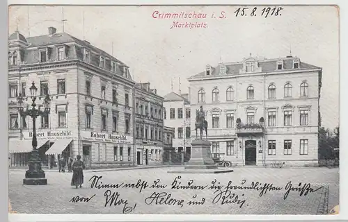 (105272) AK Crimmitschau, Marktplatz, 1918