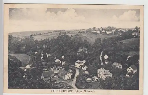 (105206) AK Porschdorf, Sächsische Schweiz, Panorama, vor 1945