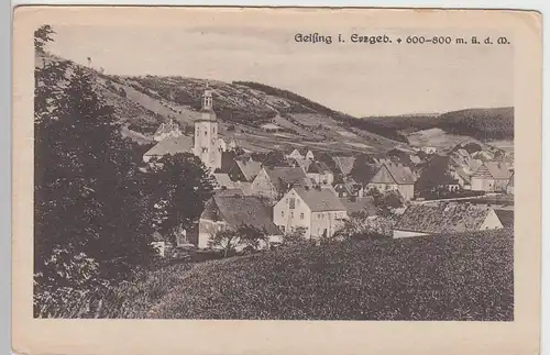 (105200) AK Geising, Altenberg, Erzgebirge, Ortsansicht mit Kirche, vor 1945