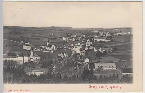 (105178) AK Gruß aus Klingenberg, Sachsen, Panorama mit Rittergut 1907
