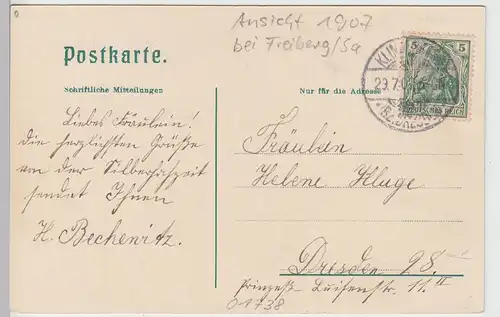 (105178) AK Gruß aus Klingenberg, Sachsen, Panorama mit Rittergut 1907