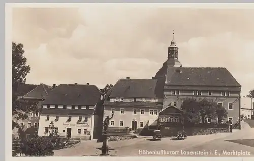 (105129) Foto AK Lauenstein, Erz., Markt, Goldener Löwe, Buchhandlung Richard Ei